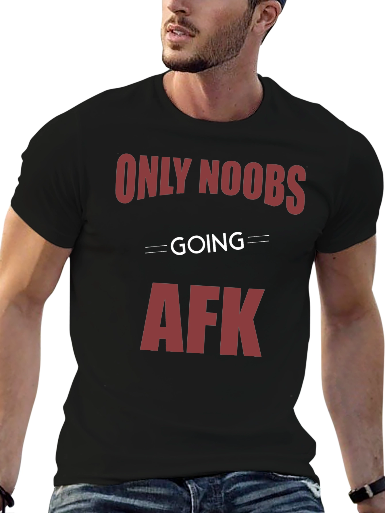 Only Noobs Going AFK Graphic Tee - Gamer Style
