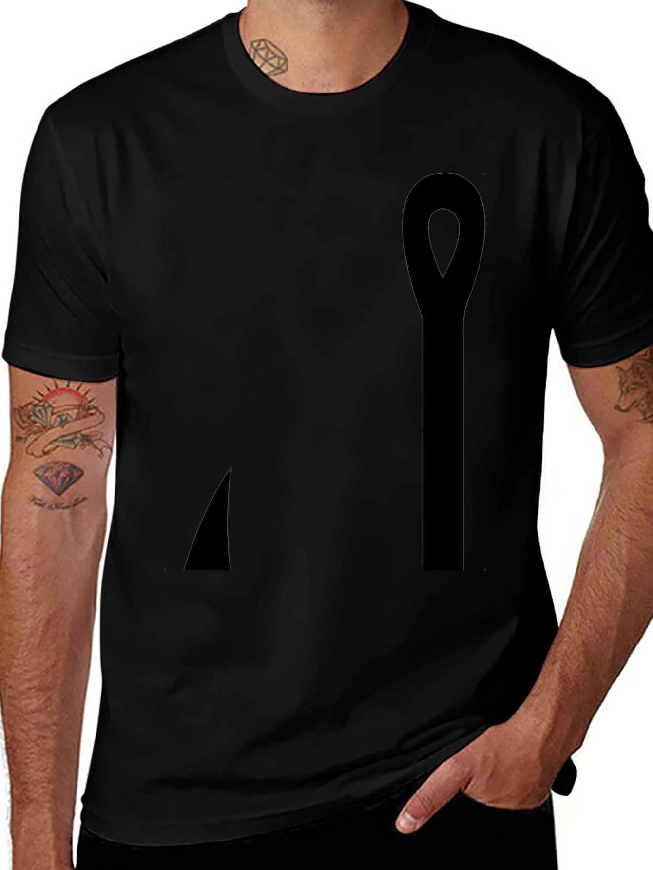 Minimalist Black Ankh T-Shirt