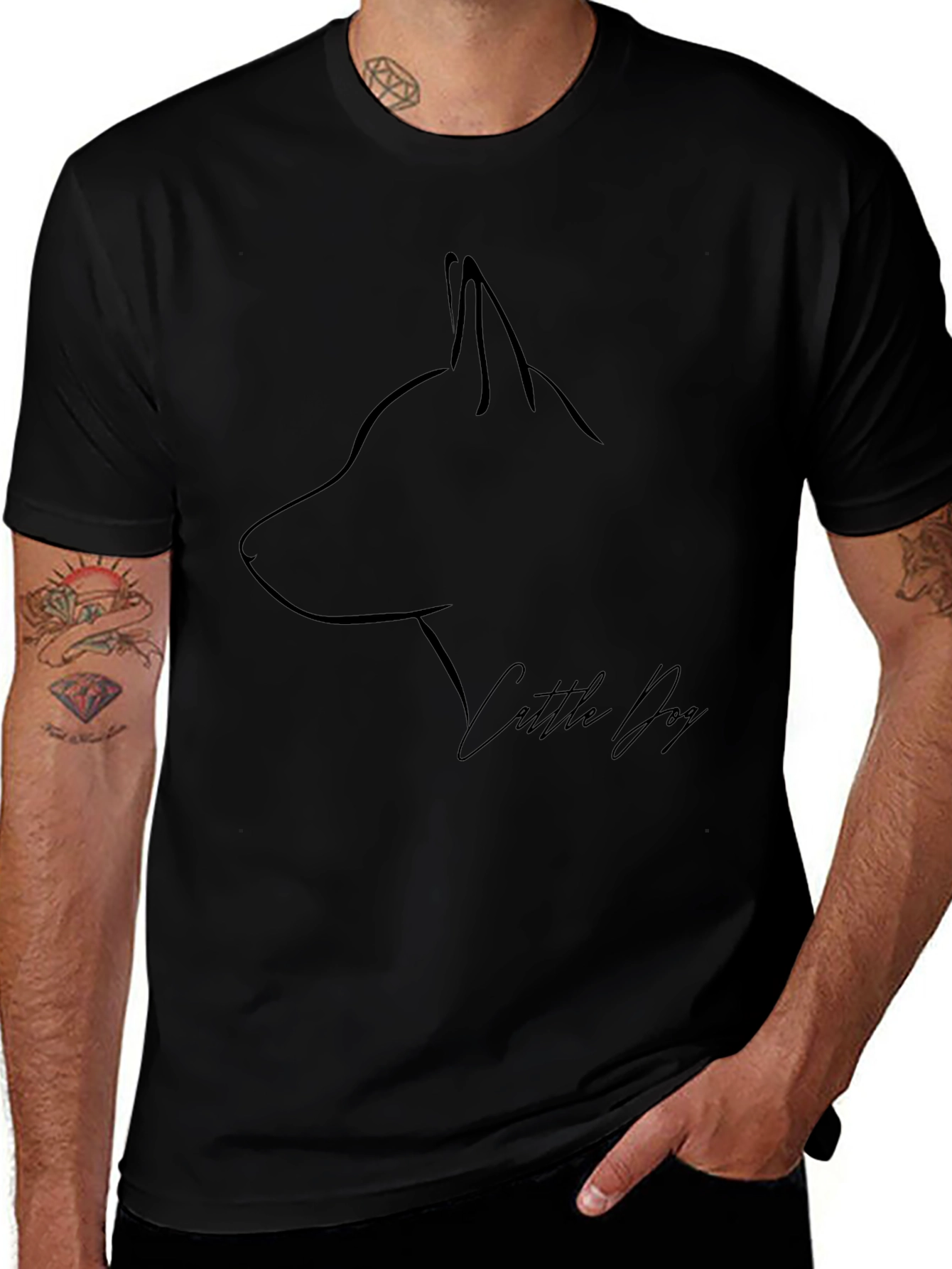 Minimalist Cattle Dog Graphic Tee