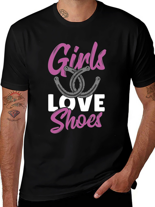 Girls Love Shoes Graphic Tee - Fashion T-Shirt