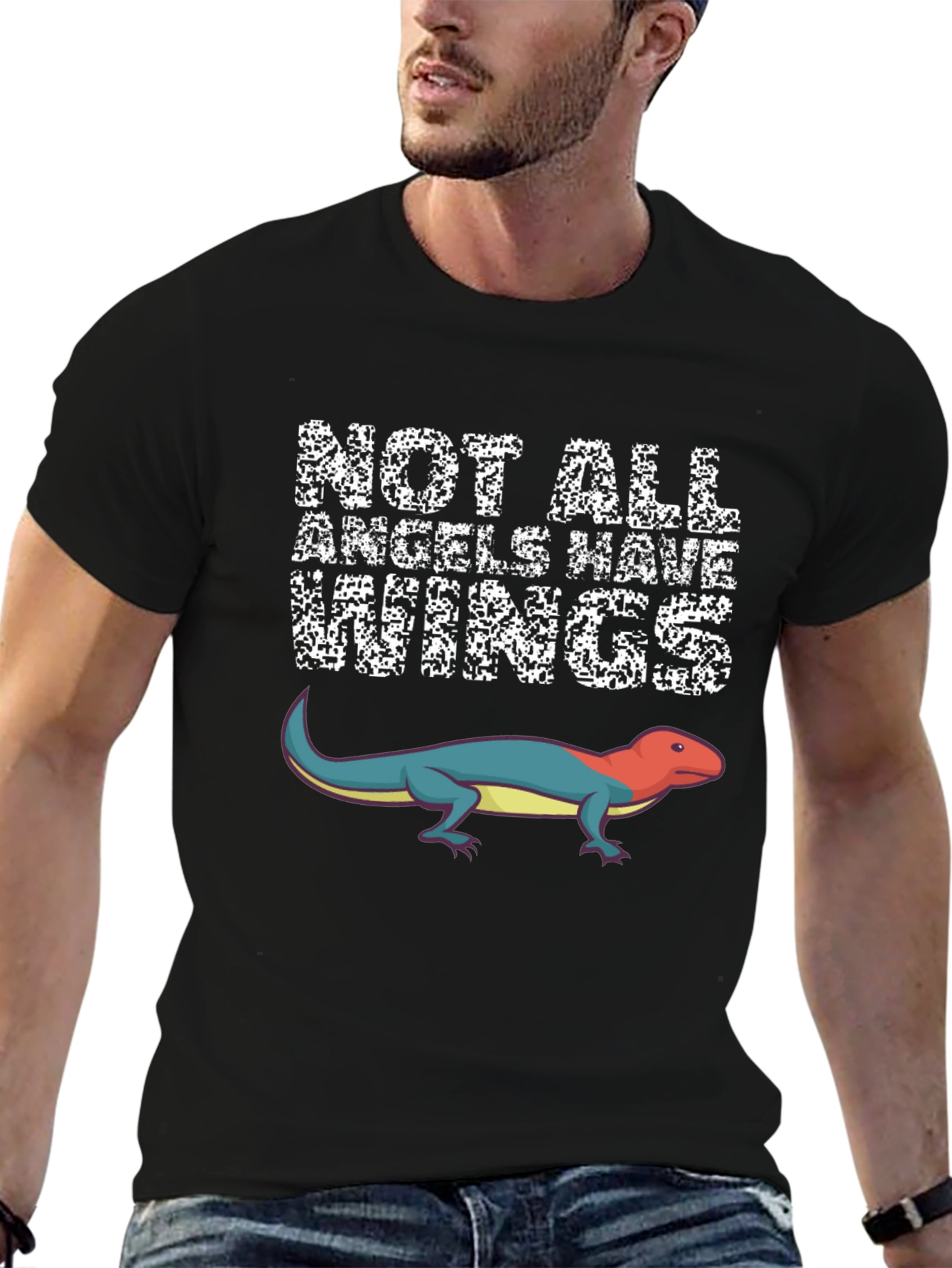 Lizard Angel Graphic Tee - Unisex Novelty T-Shirt