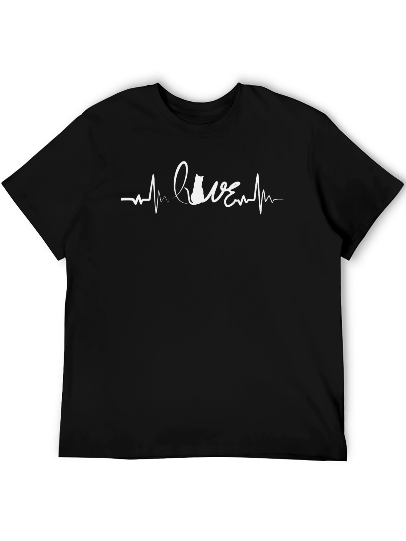 Cat Love Heartbeat T-Shirt - Unisex Graphic Tee