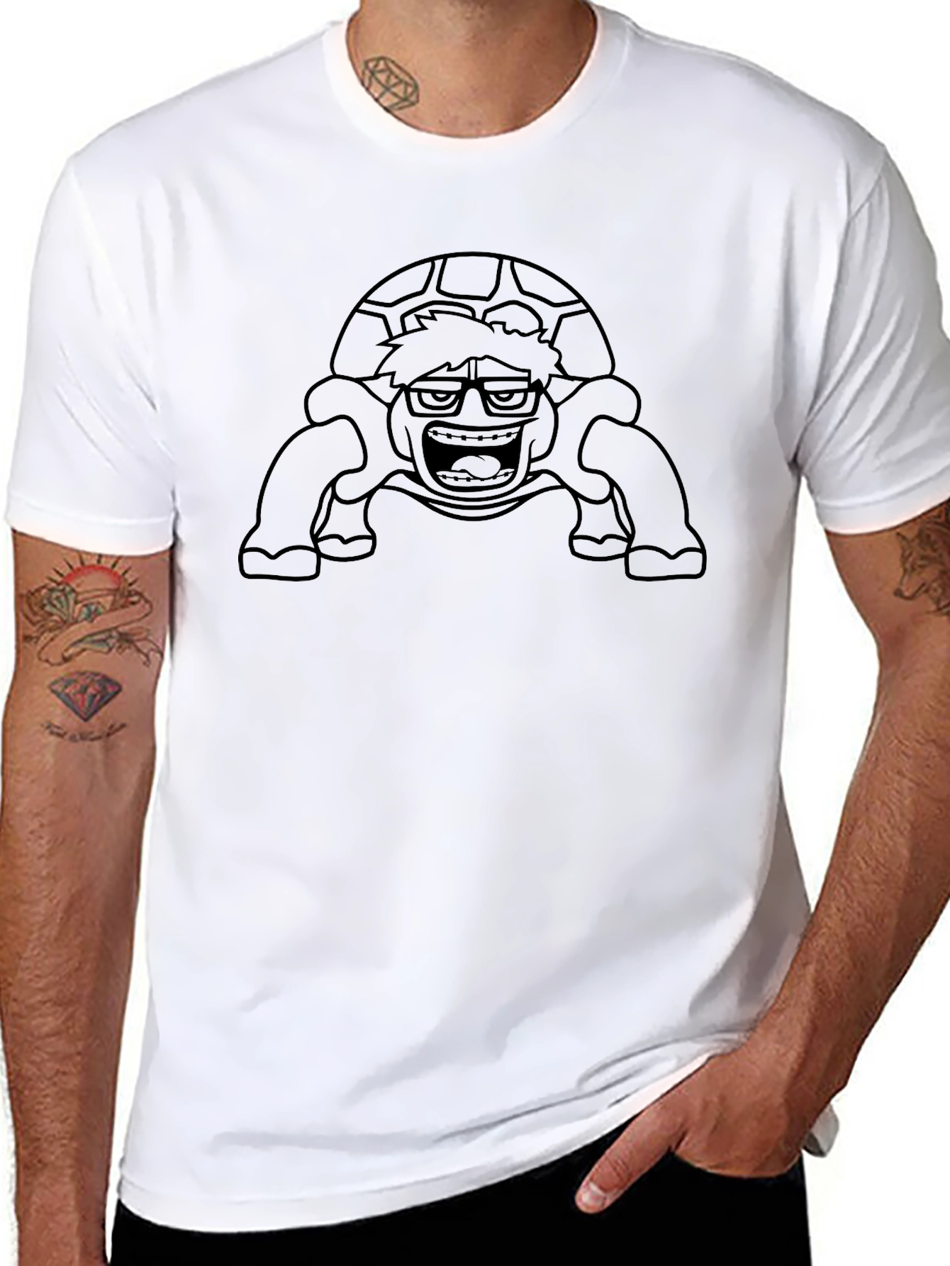 Turtle Man Black T-Shirt
