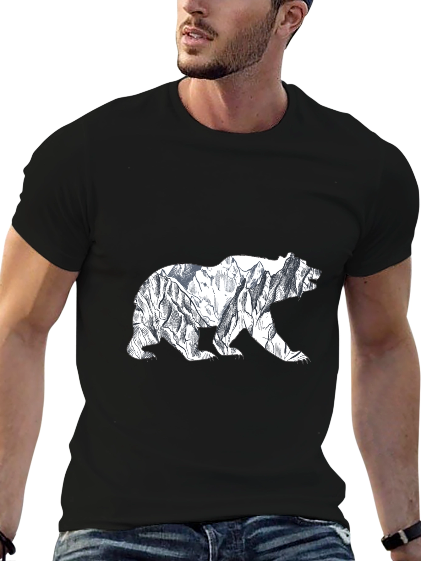 Mountain Bear Graphic Tee - Black