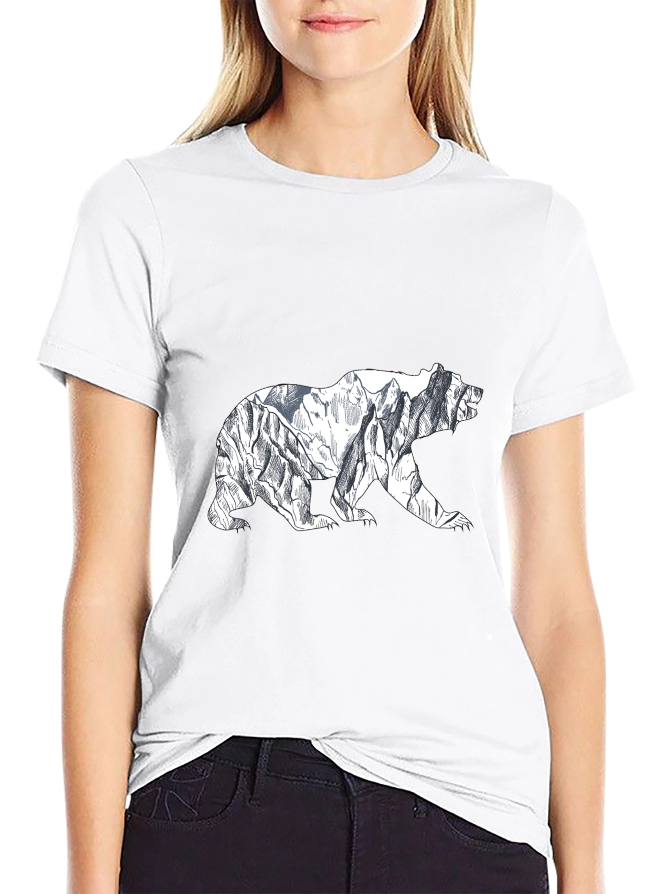 Mountain Bear Graphic Tee - Black