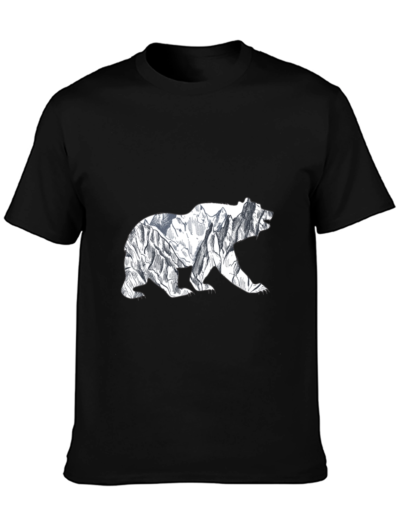 Mountain Bear Graphic Tee - Black
