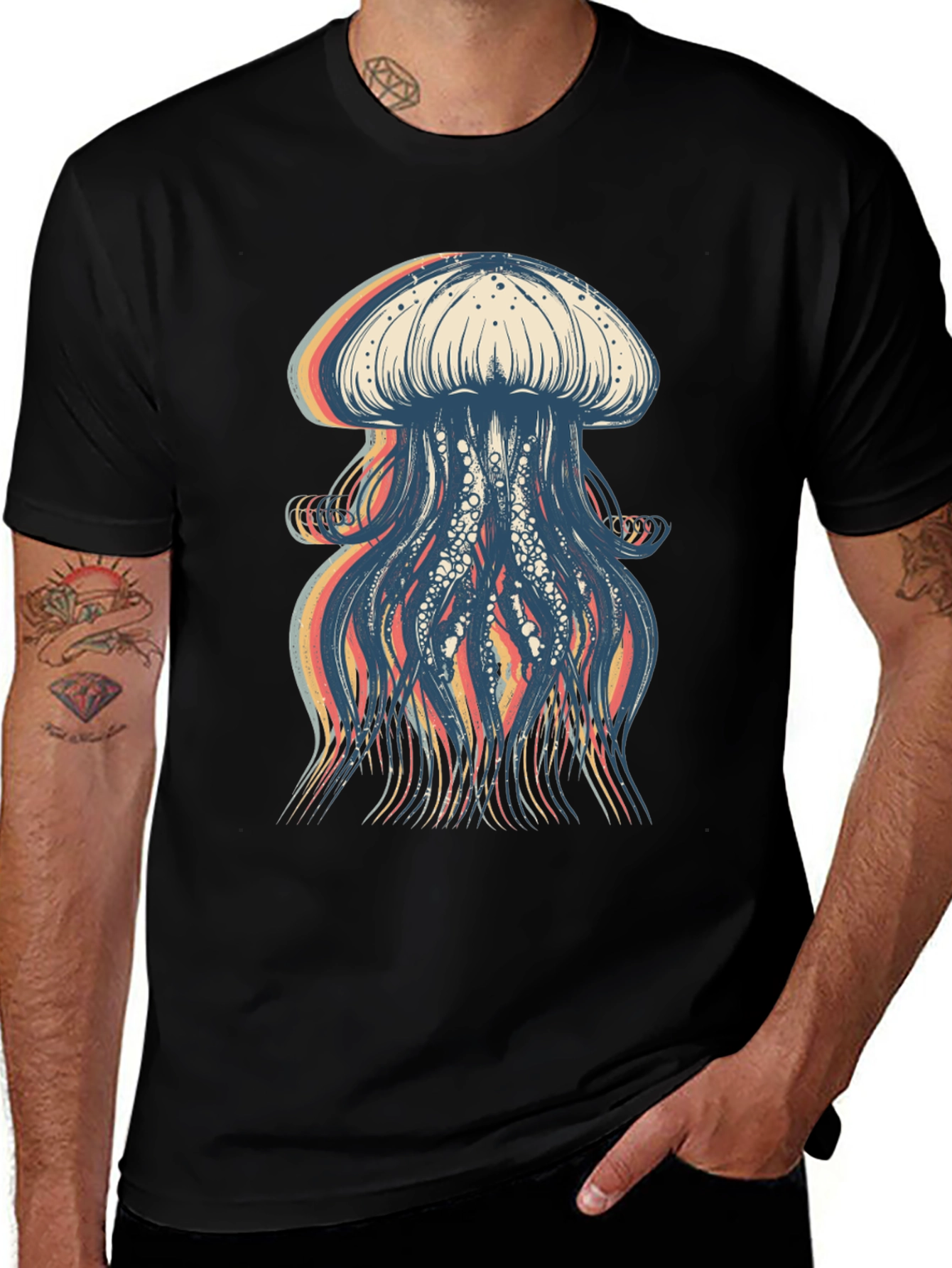Jellyfish Graphic T-Shirt - Trendy Crew Neck Tee