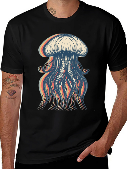 Jellyfish Graphic T-Shirt - Trendy Crew Neck Tee