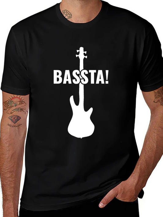Basta! Bass Guitar Graphic T-Shirt - Cool Music Tee