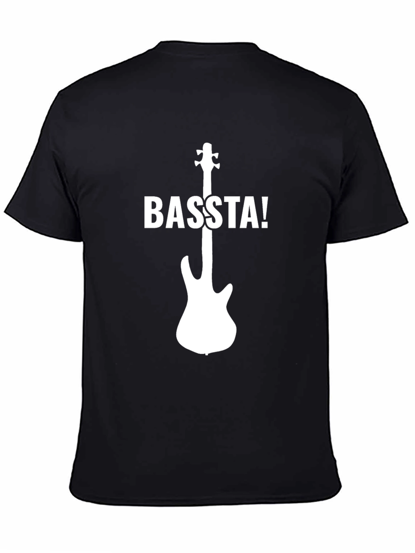 Basta! Bass Guitar Graphic T-Shirt - Cool Music Tee