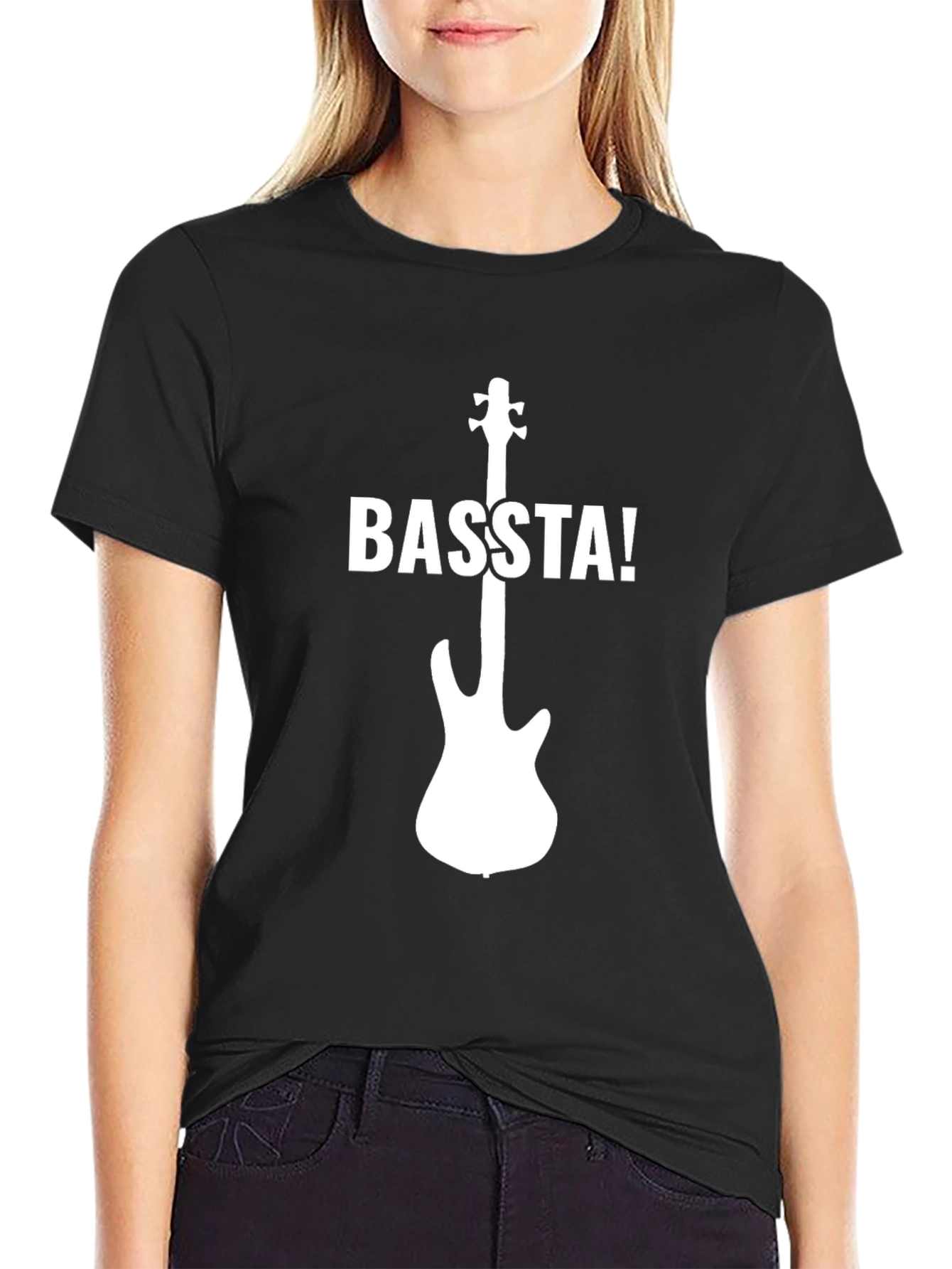 Basta! Bass Guitar Graphic T-Shirt - Cool Music Tee