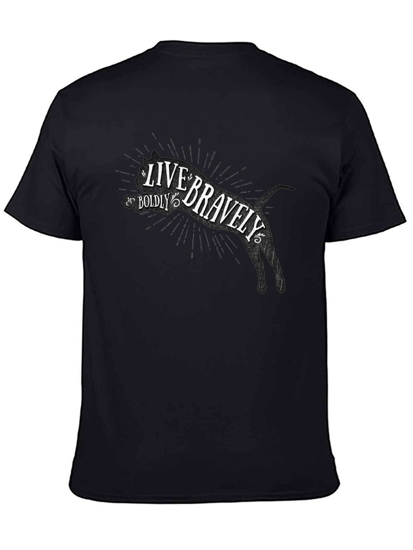 Live Bravely Mens Black Graphic Tee