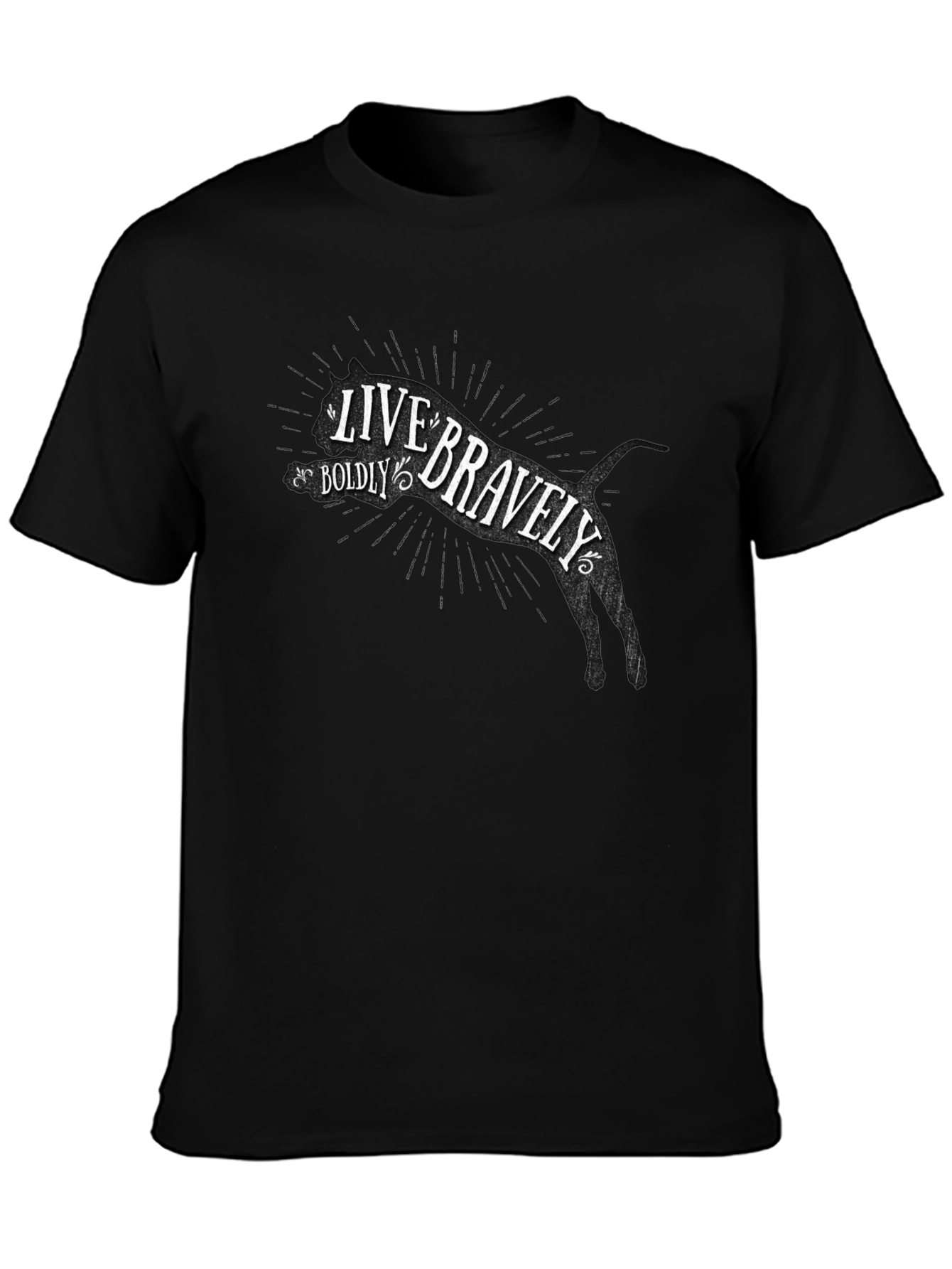 Live Bravely Mens Black Graphic Tee