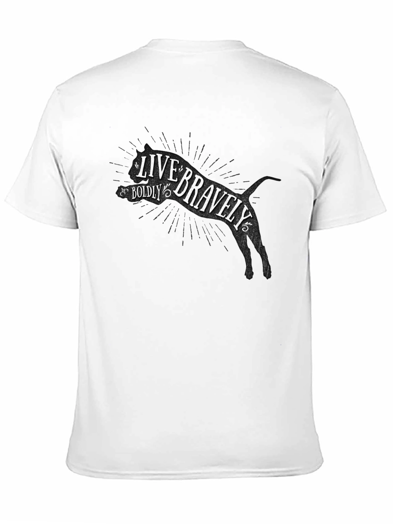 Live Bravely Mens Black Graphic Tee