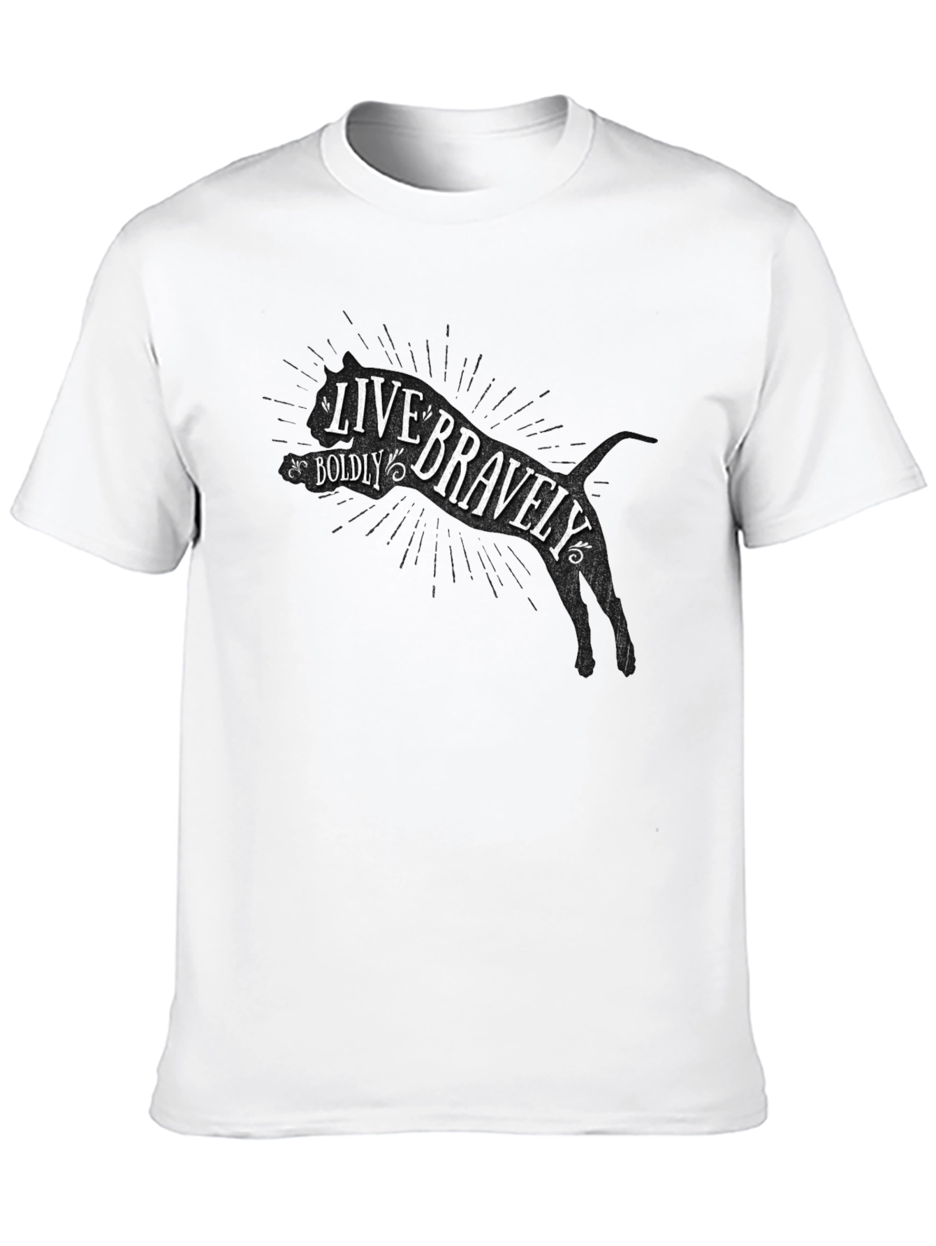 Live Bravely Mens Black Graphic Tee