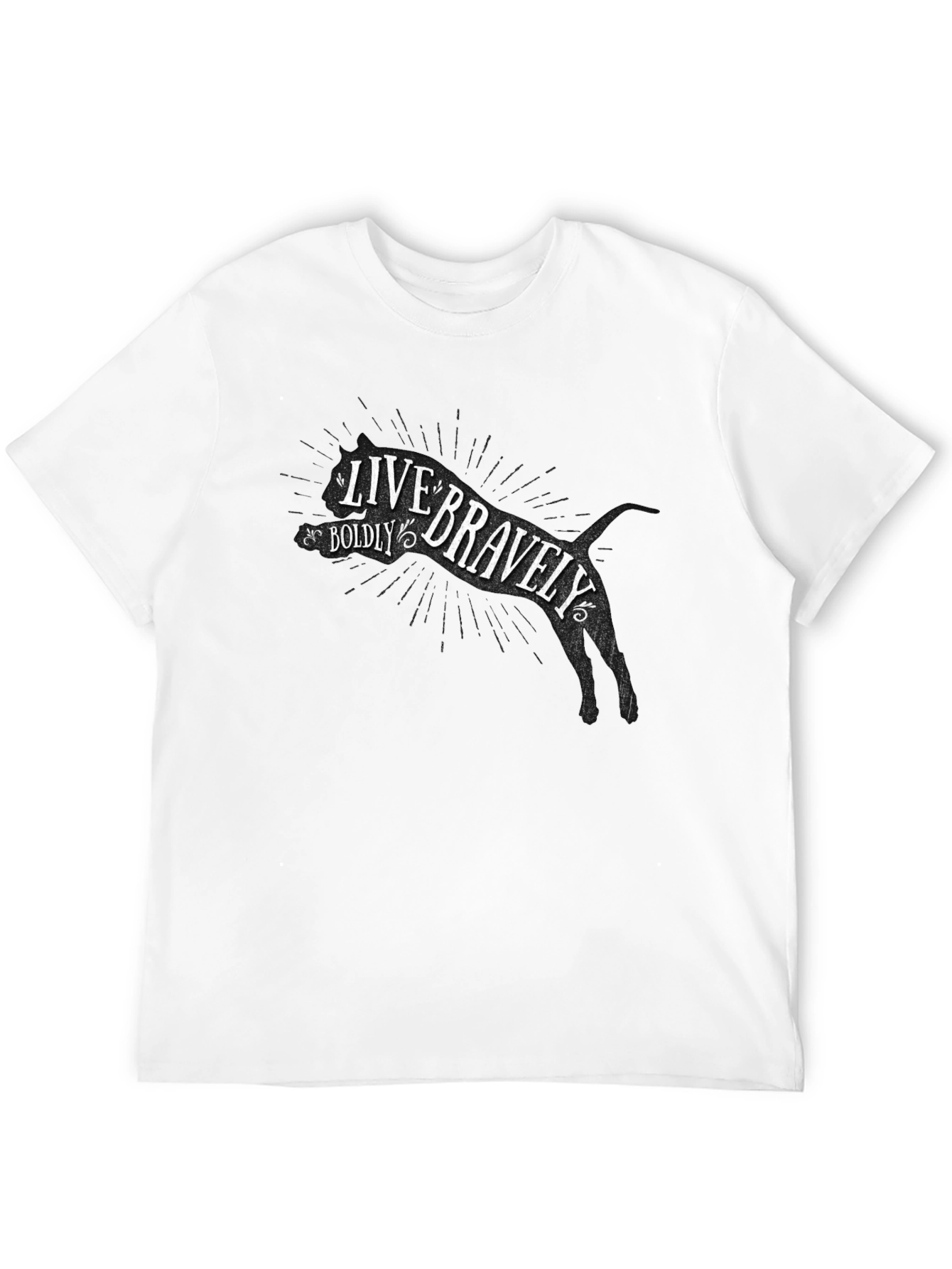 Live Bravely Mens Black Graphic Tee