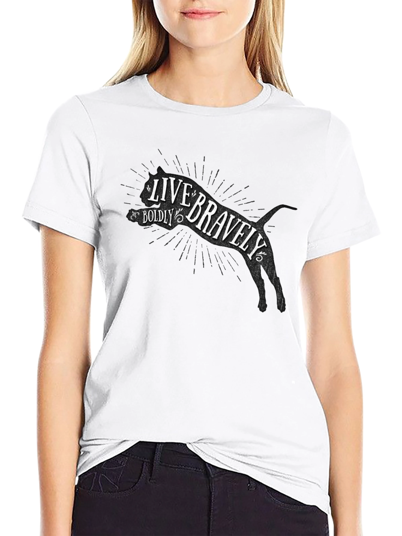 Live Bravely Mens Black Graphic Tee