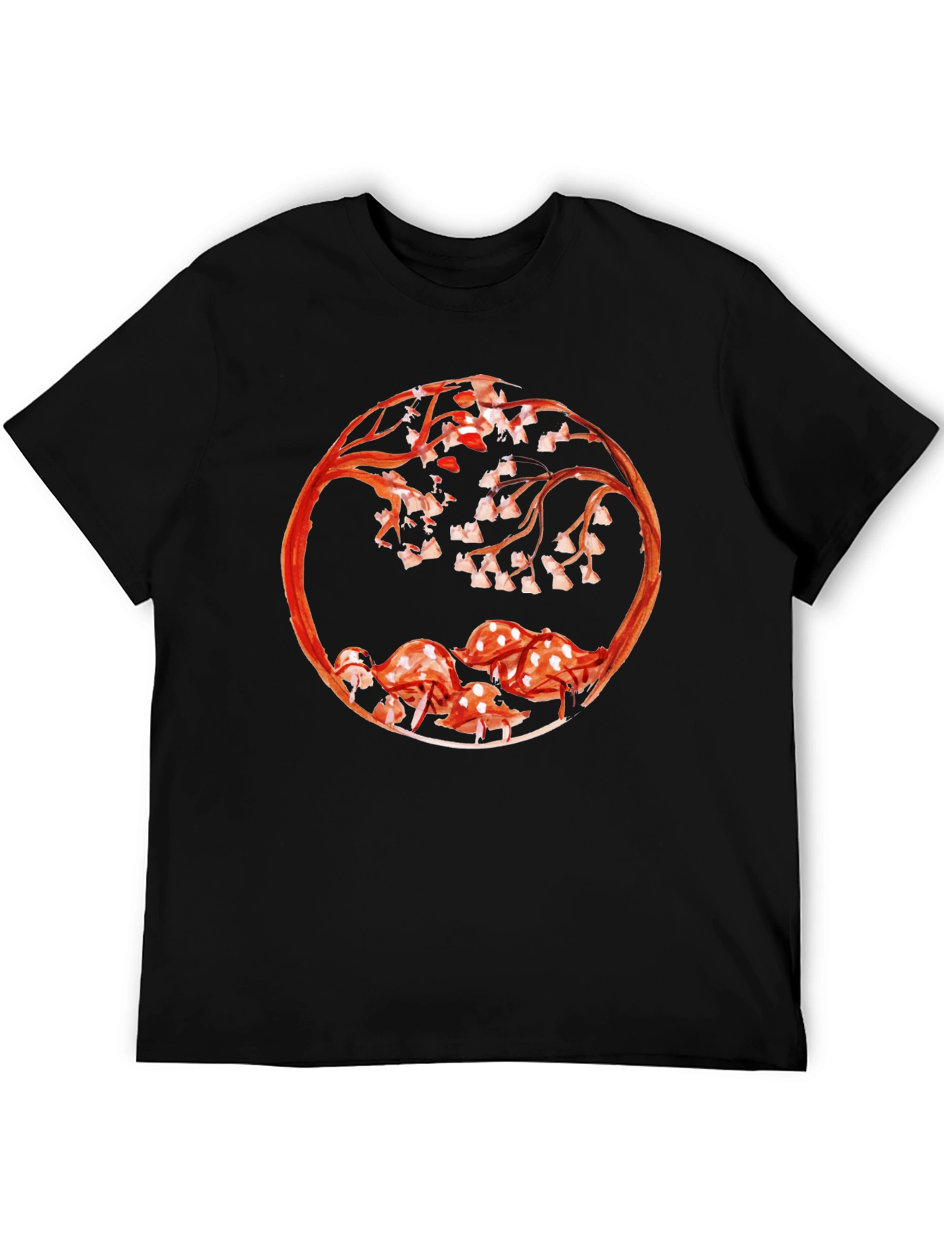 Mushroom & Branch Graphic Tee - Black