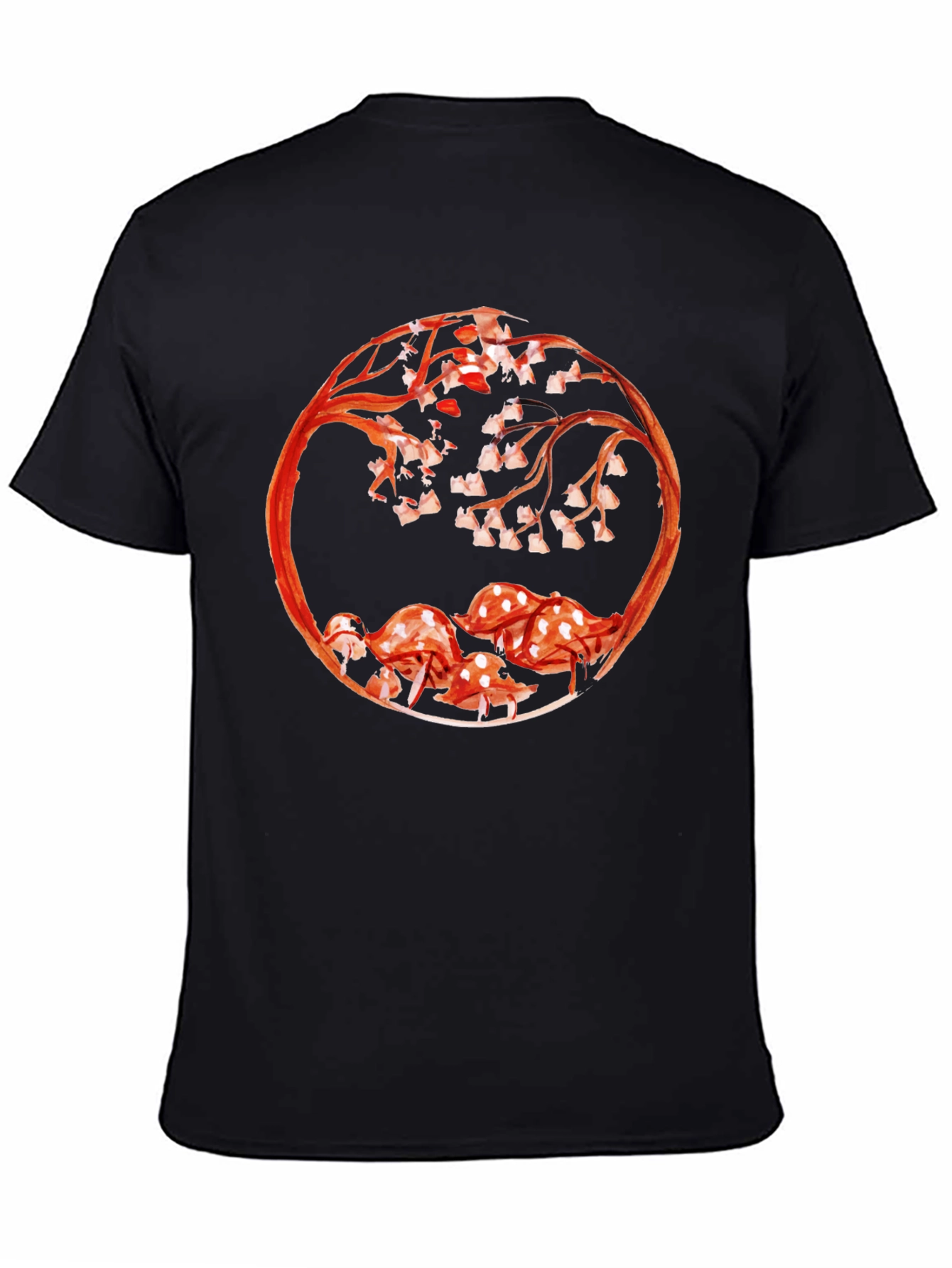 Mushroom & Branch Graphic Tee - Black
