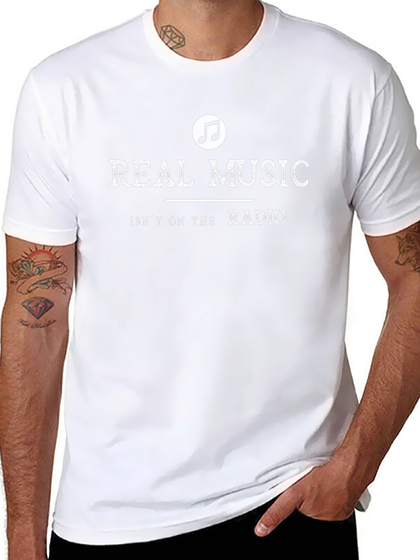 Real Music T-Shirt - Black Crew Neck Tee