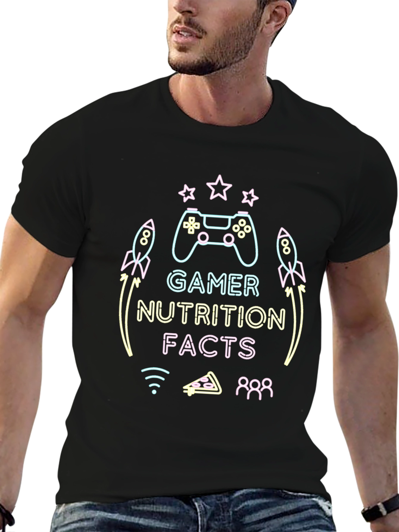 Gamer Nutrition Facts Black T-Shirt