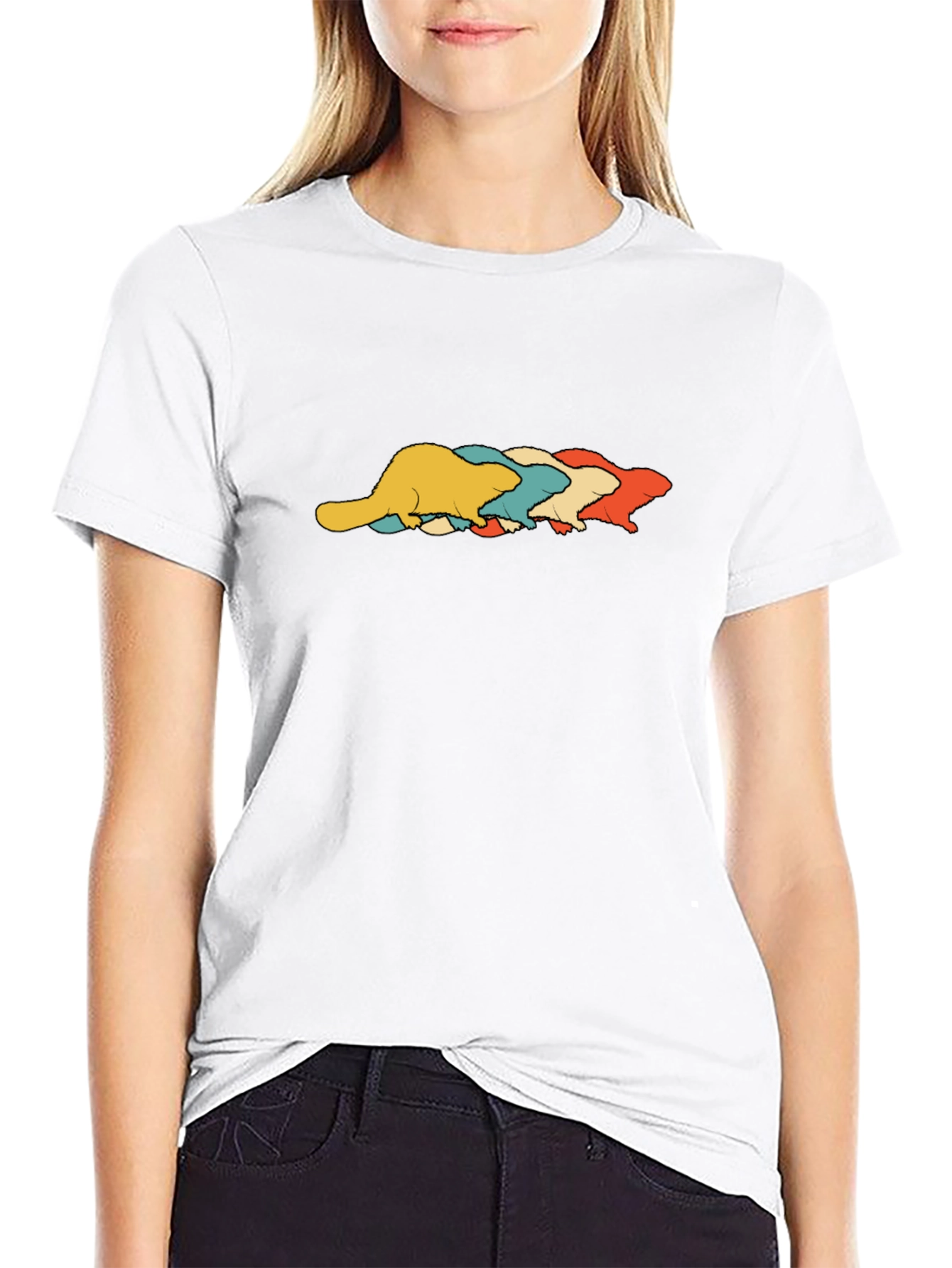Retro Beaver T-Shirt - Black