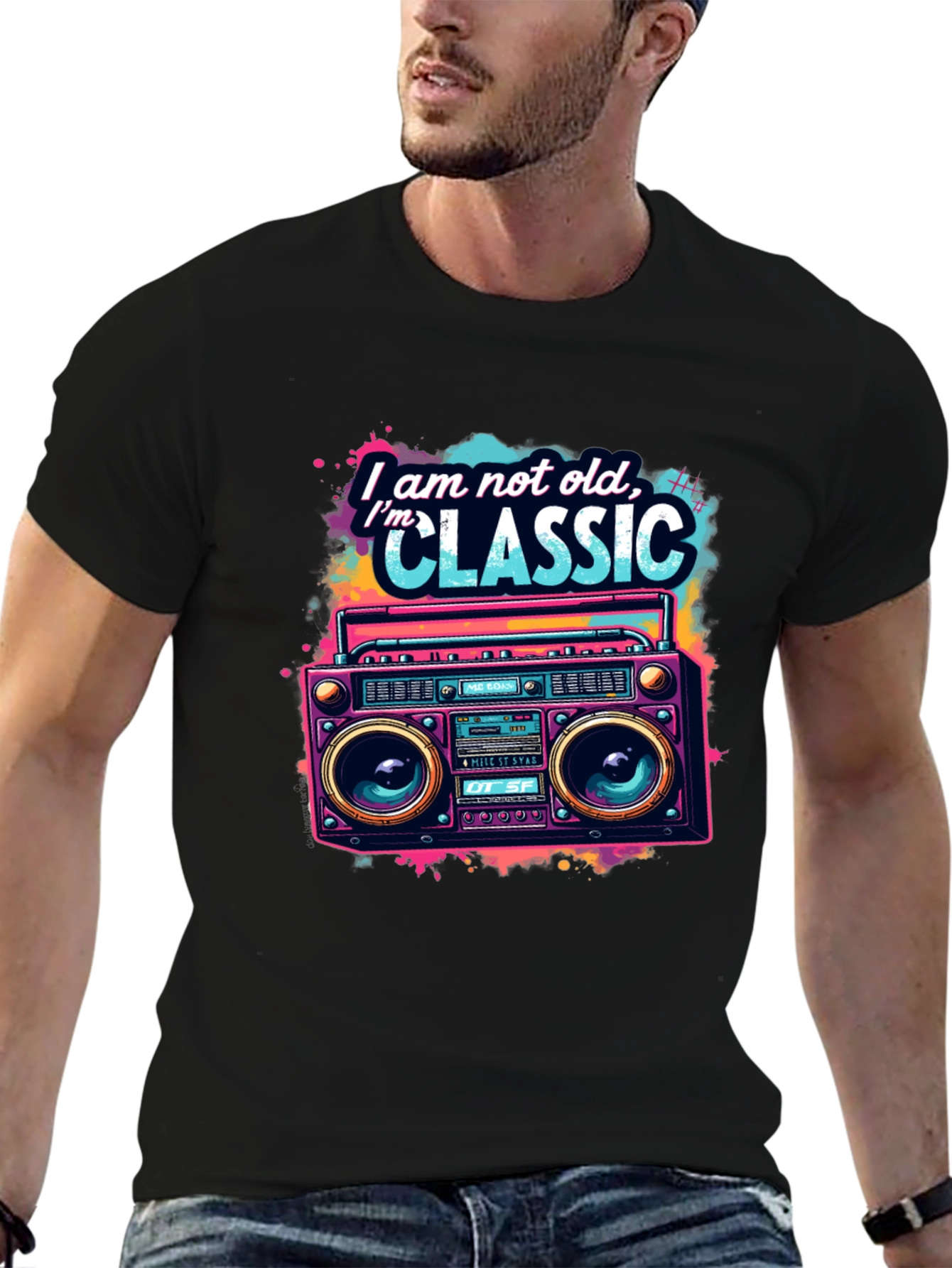 Retro Boombox T-Shirt - Im Classic Graphic Tee