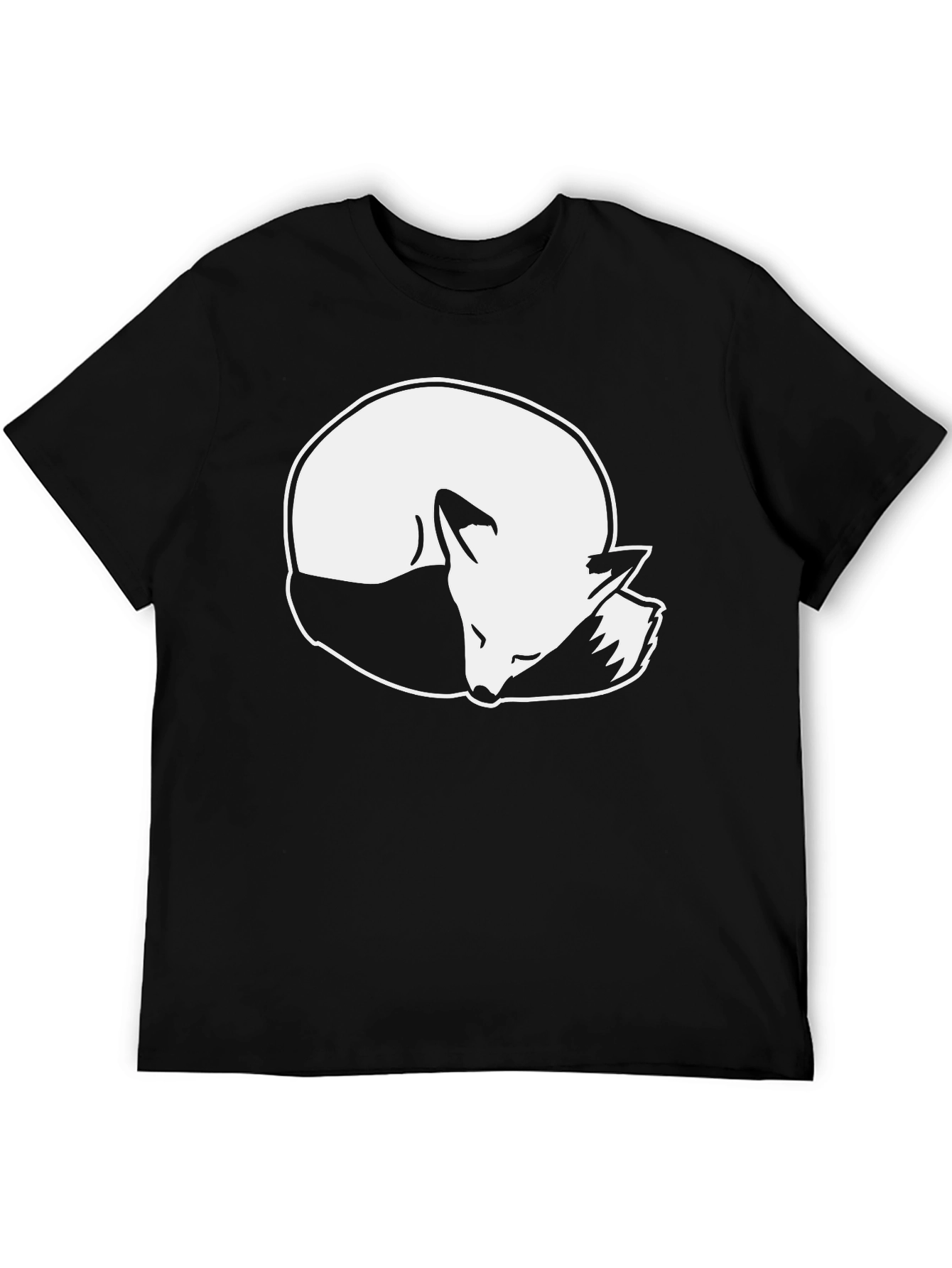 Sleeping Fox Graphic T-Shirt - Black
