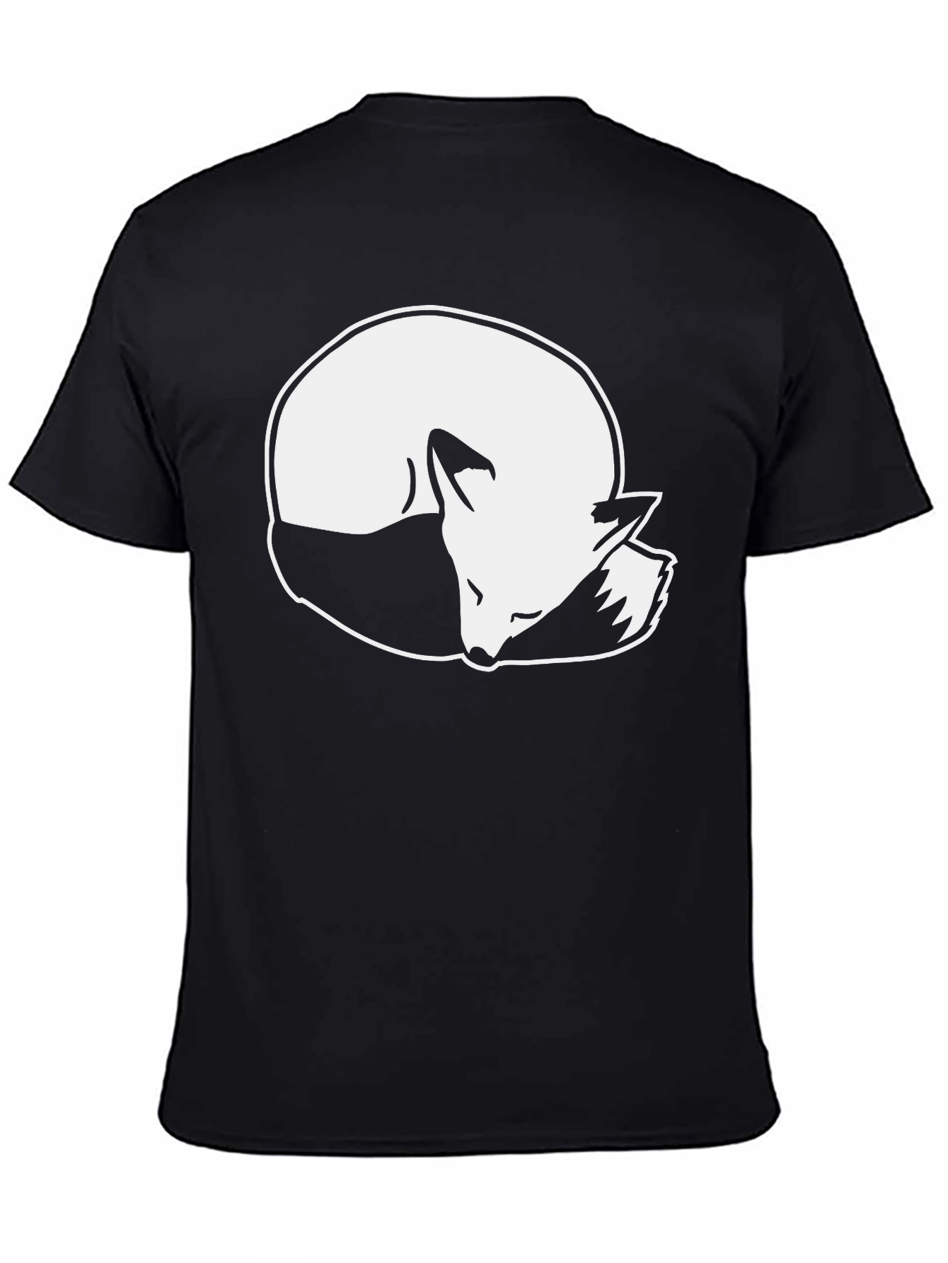 Sleeping Fox Graphic T-Shirt - Black