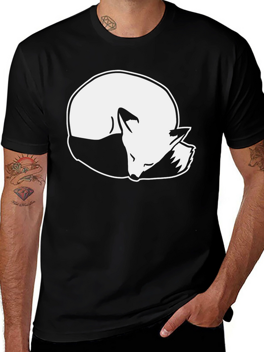 Sleeping Fox Graphic T-Shirt - Black