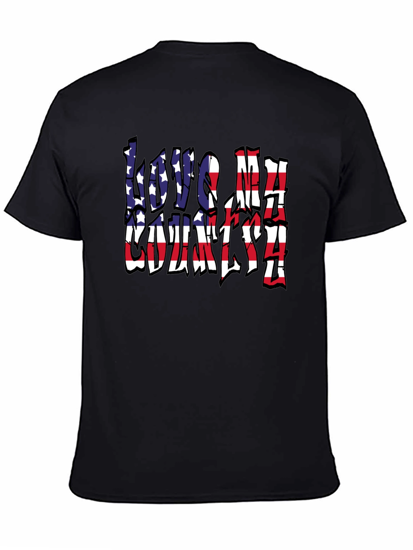 Love My Country American Flag Patriotic Graphic T-Shirt