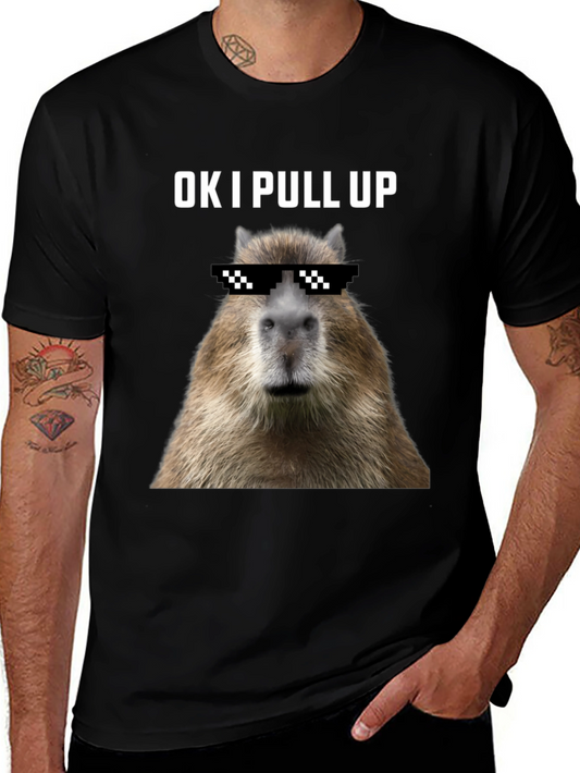 Ok I Pull Up Capybara Graphic Tee