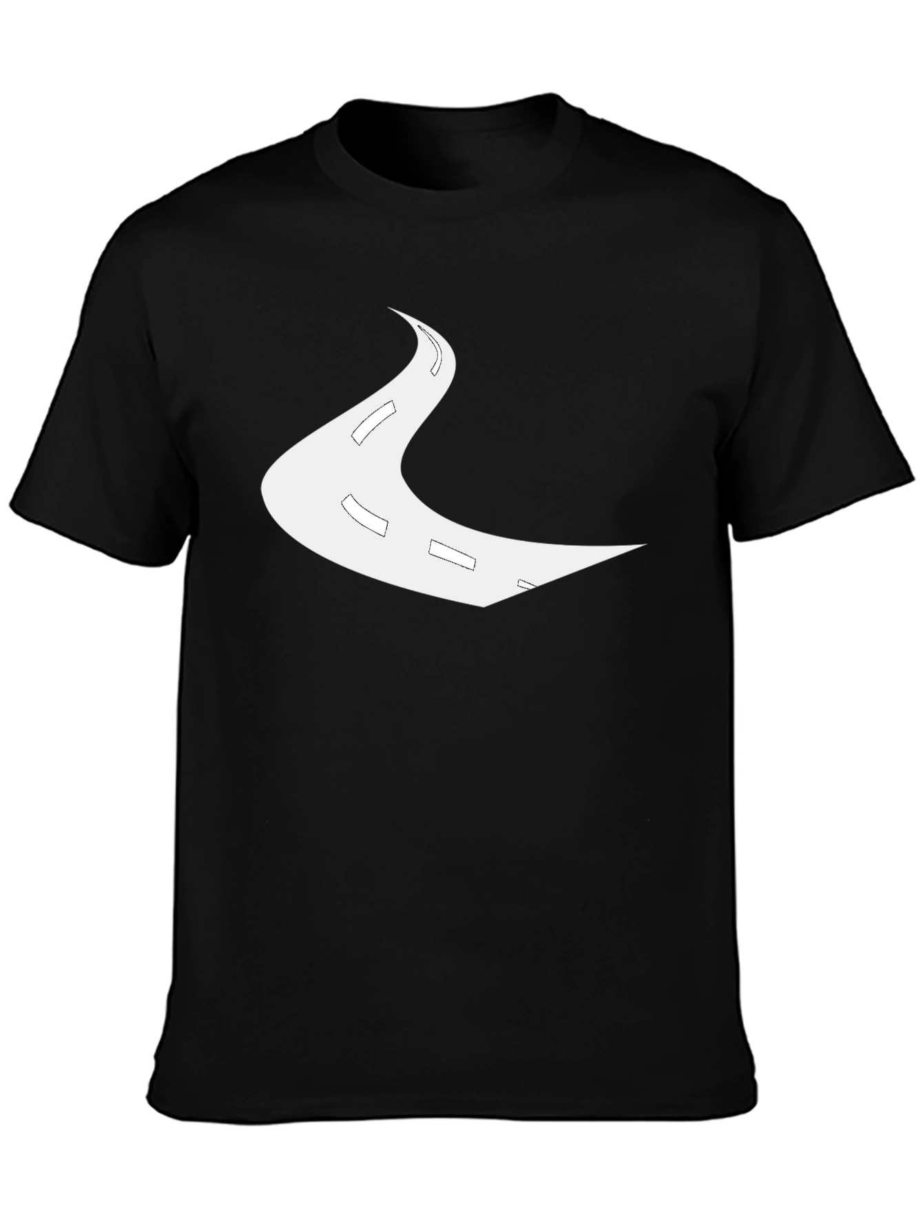 Road Trip Tee: Black Cotton Graphic T-Shirt