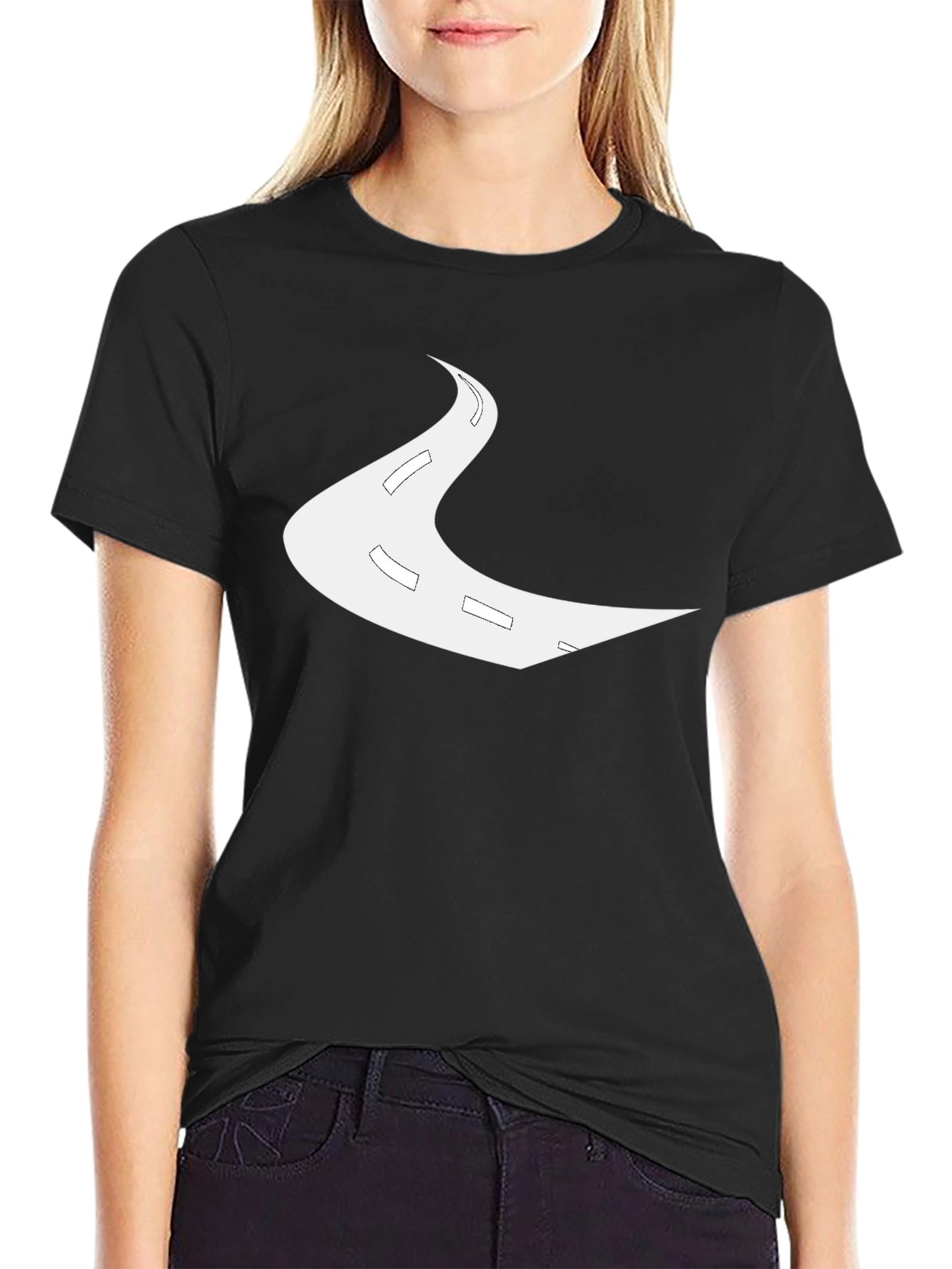 Road Trip Tee: Black Cotton Graphic T-Shirt