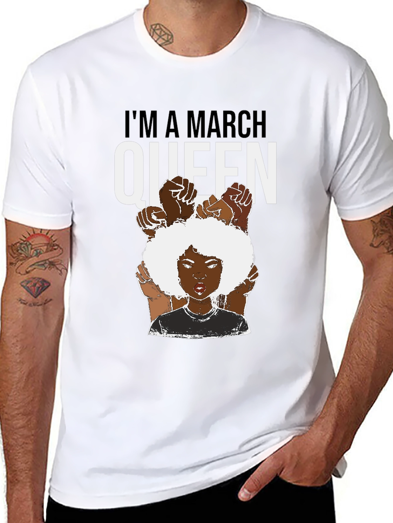 Im a March Queen Black T-Shirt
