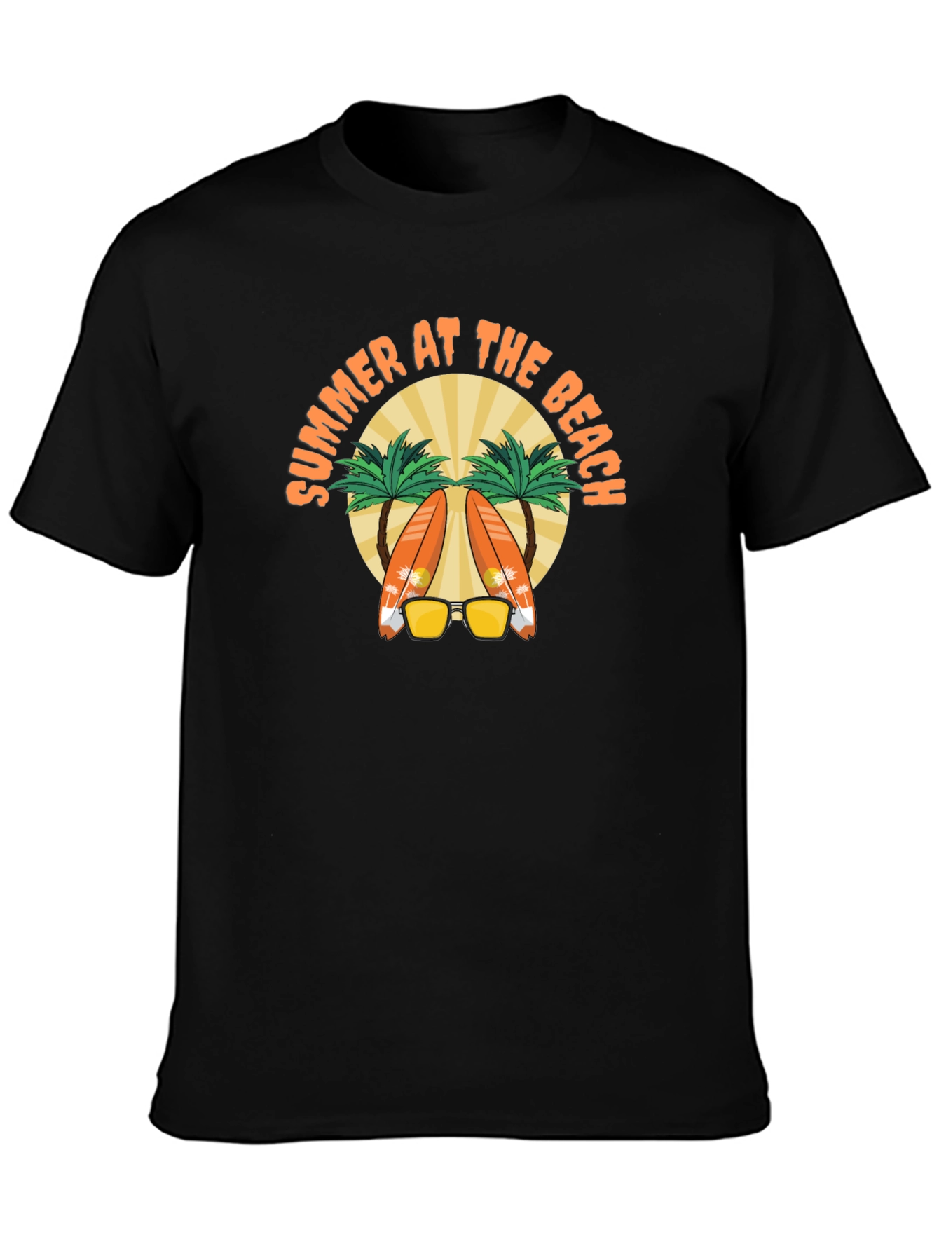 Summer at the Beach Black T-Shirt