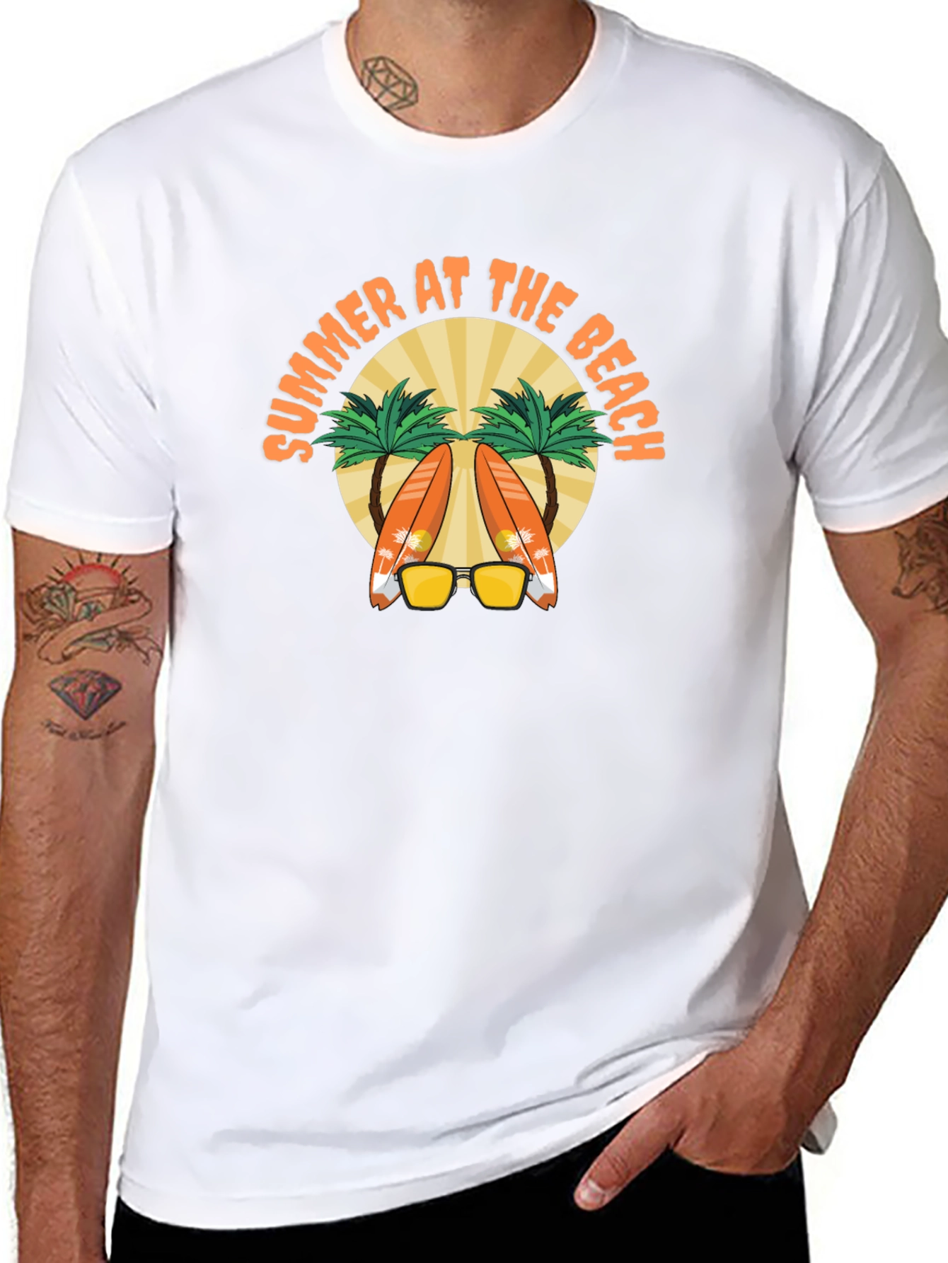 Summer at the Beach Black T-Shirt