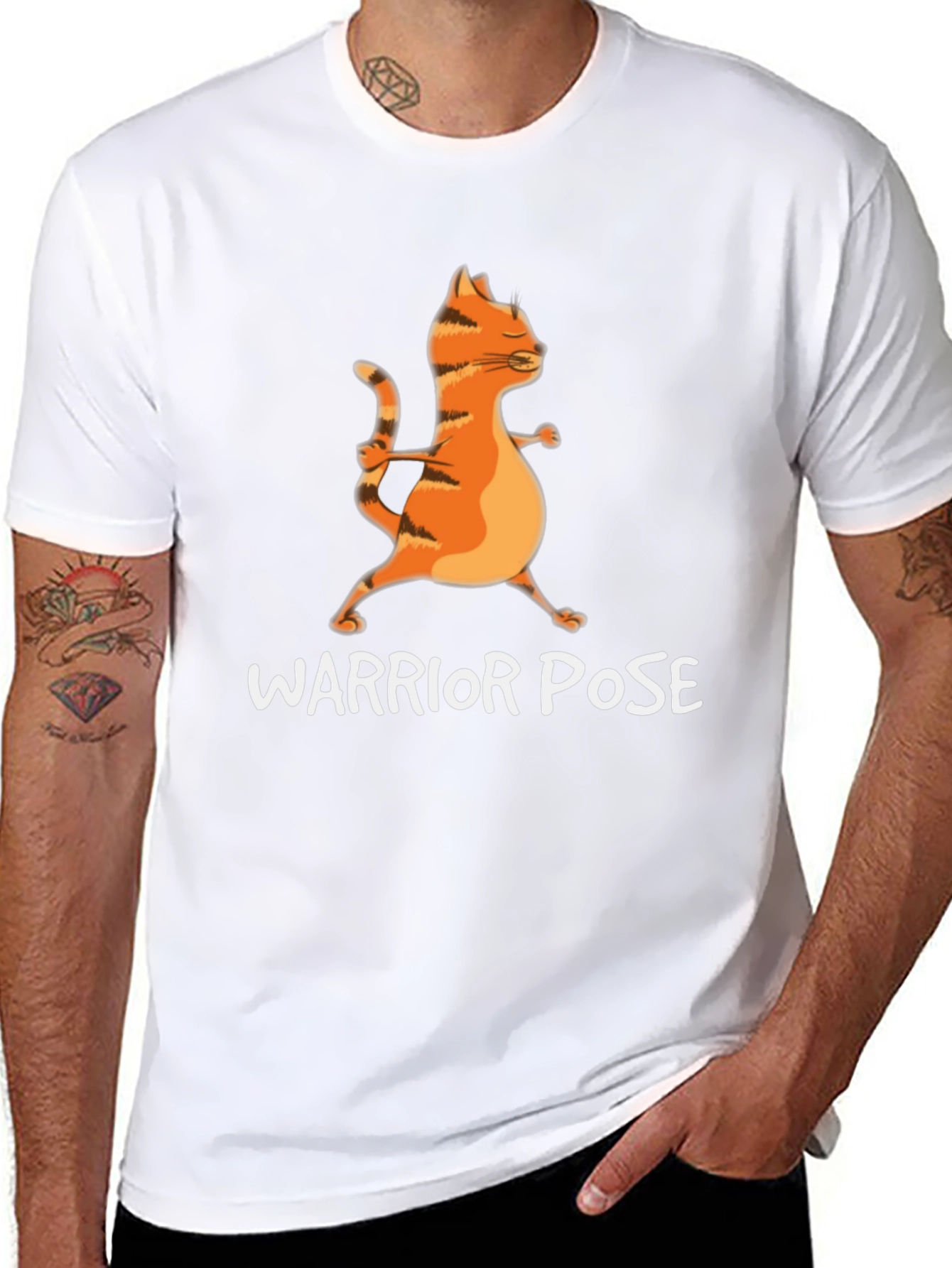 Yoga Cat Warrior Pose T-Shirt