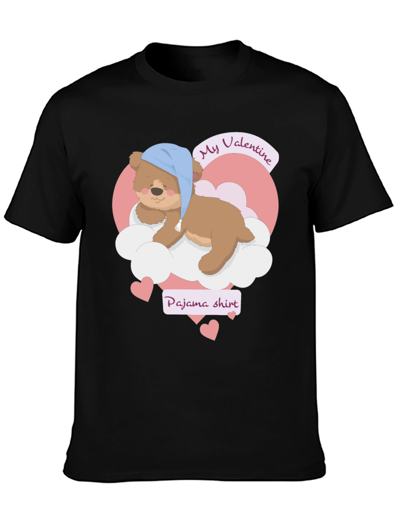 Valentine Pajama Shirt with Teddy Bear