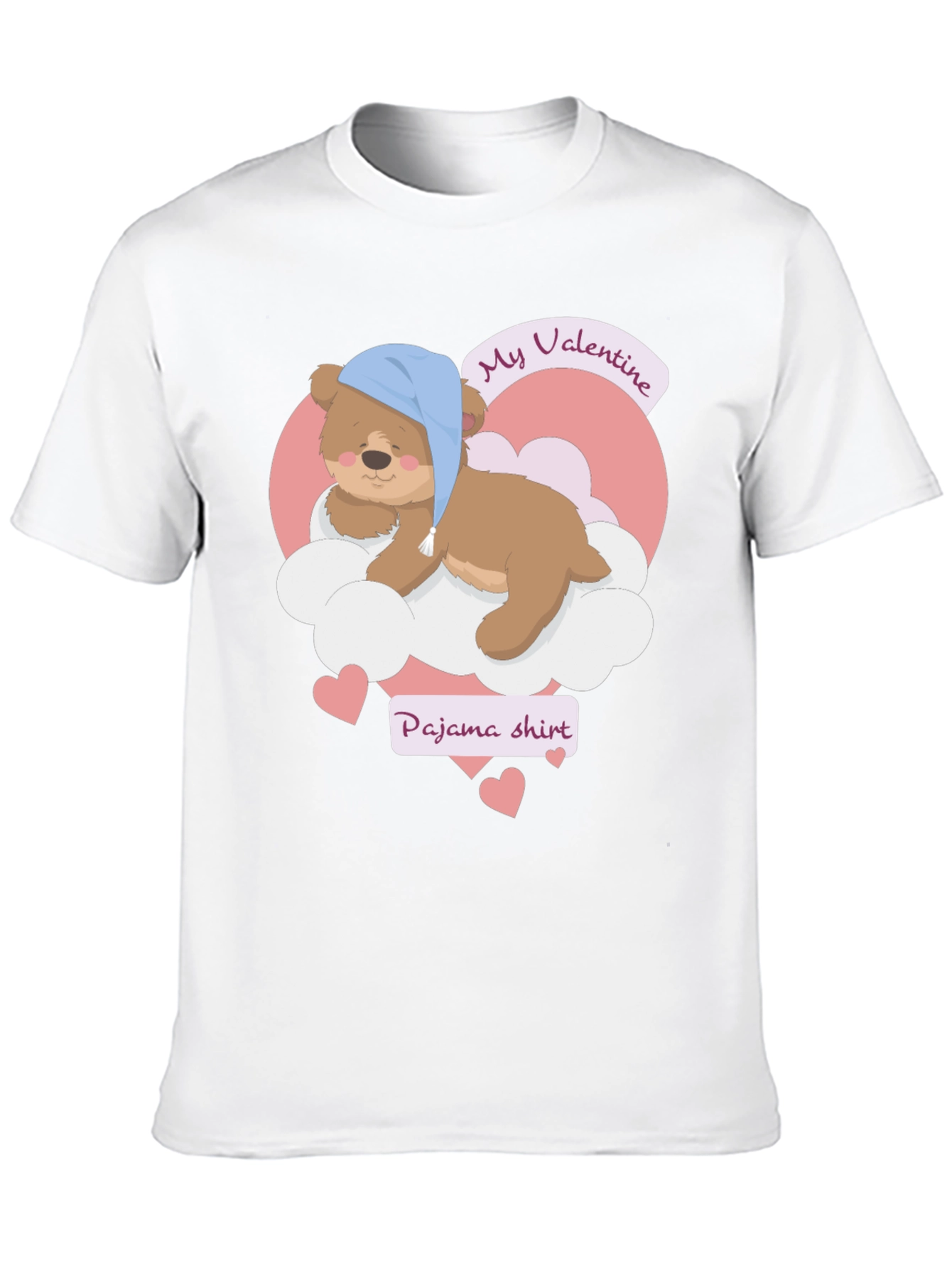 Valentine Pajama Shirt with Teddy Bear