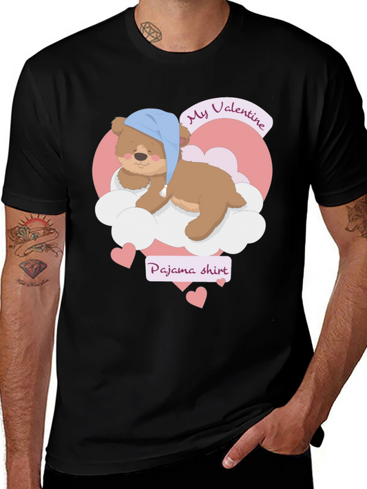 Valentine Pajama Shirt with Teddy Bear