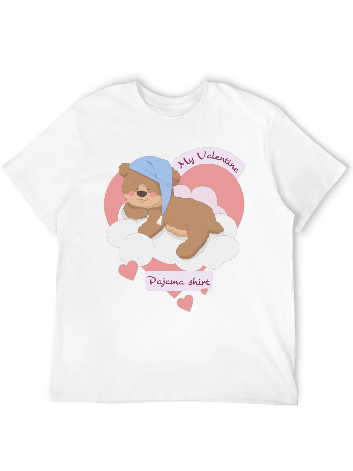 Valentine Pajama Shirt with Teddy Bear