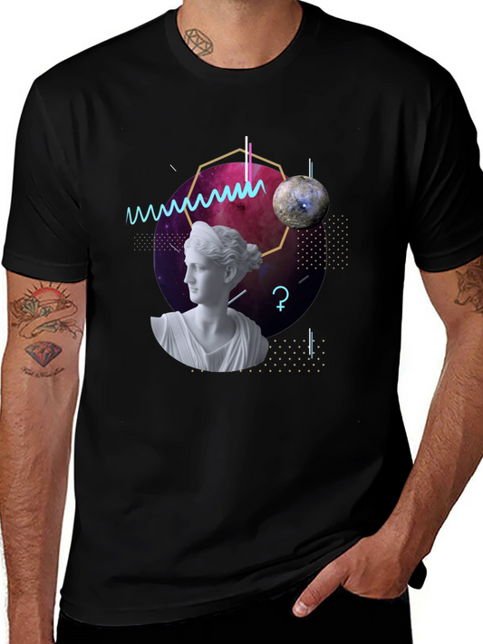 Geometric Goddess T-Shirt - Modern Artistic Tee