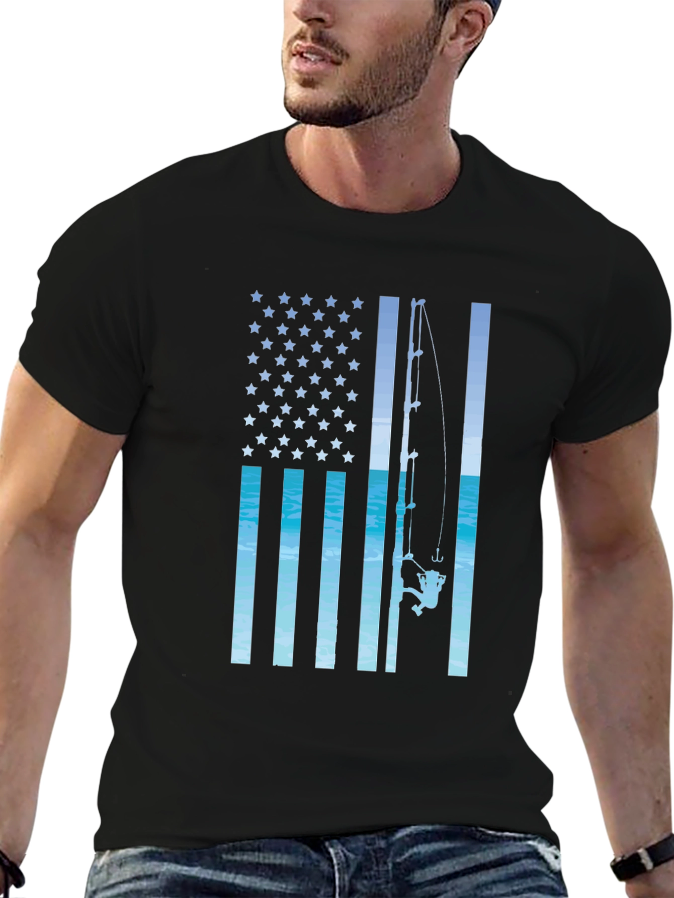 American Flag Fishing T-Shirt