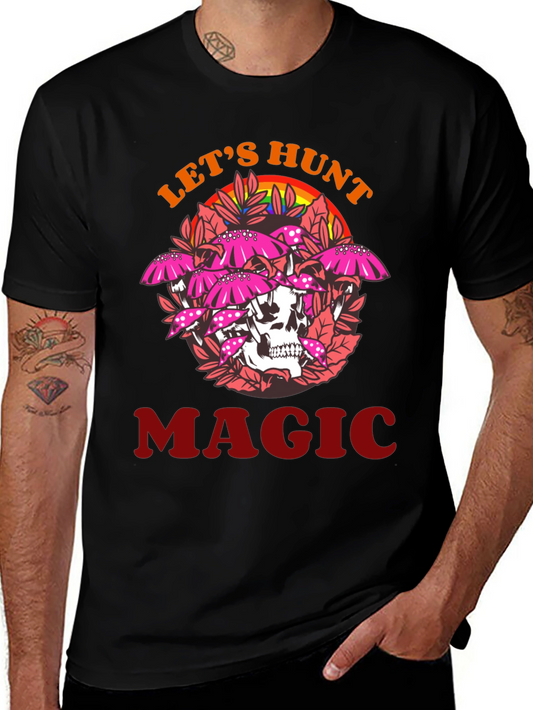 Lets Hunt Magic Tee - Skull & Mushroom Design