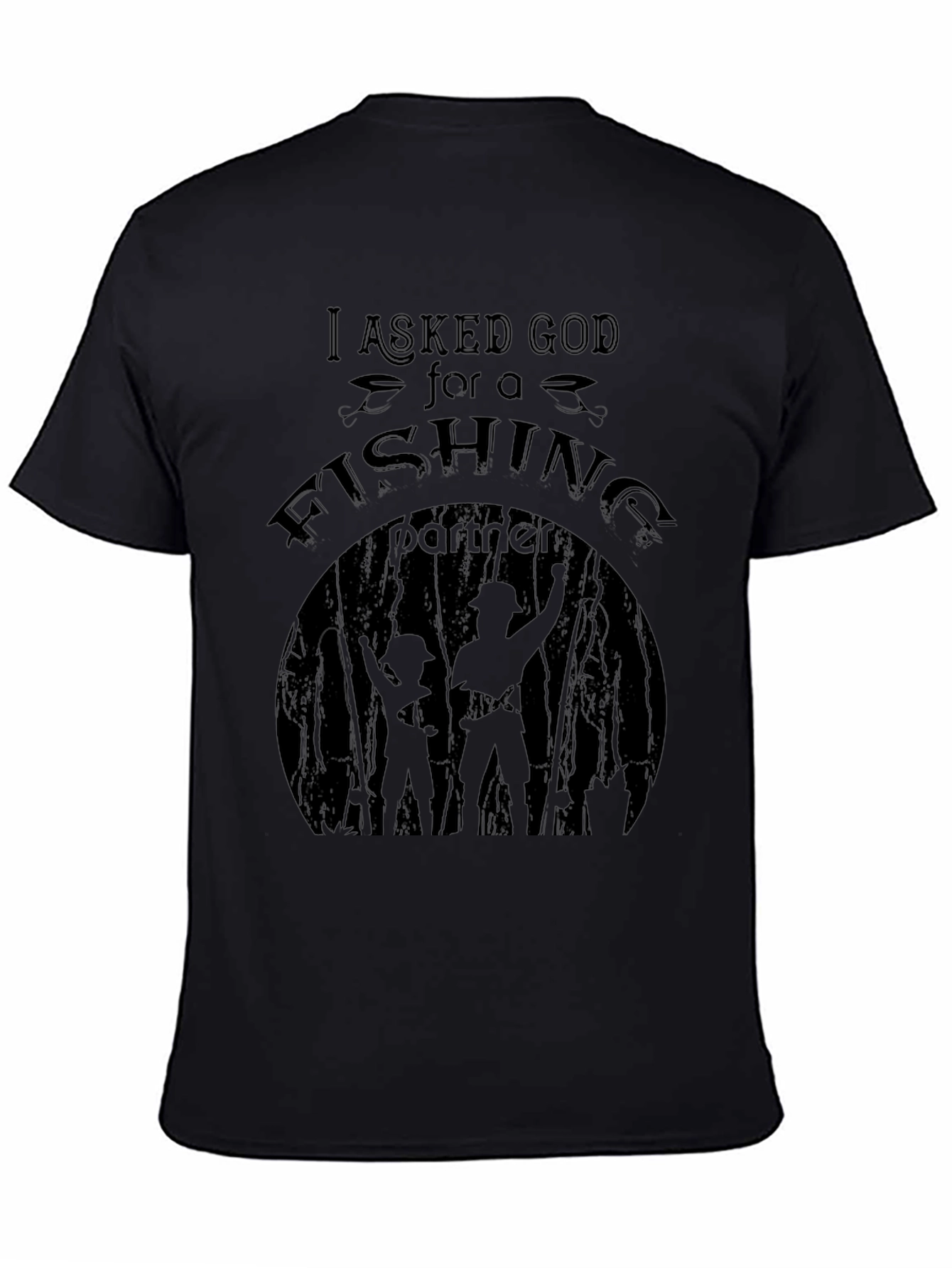 Fishing Partner Graphic Tee - Black Cotton Shirt