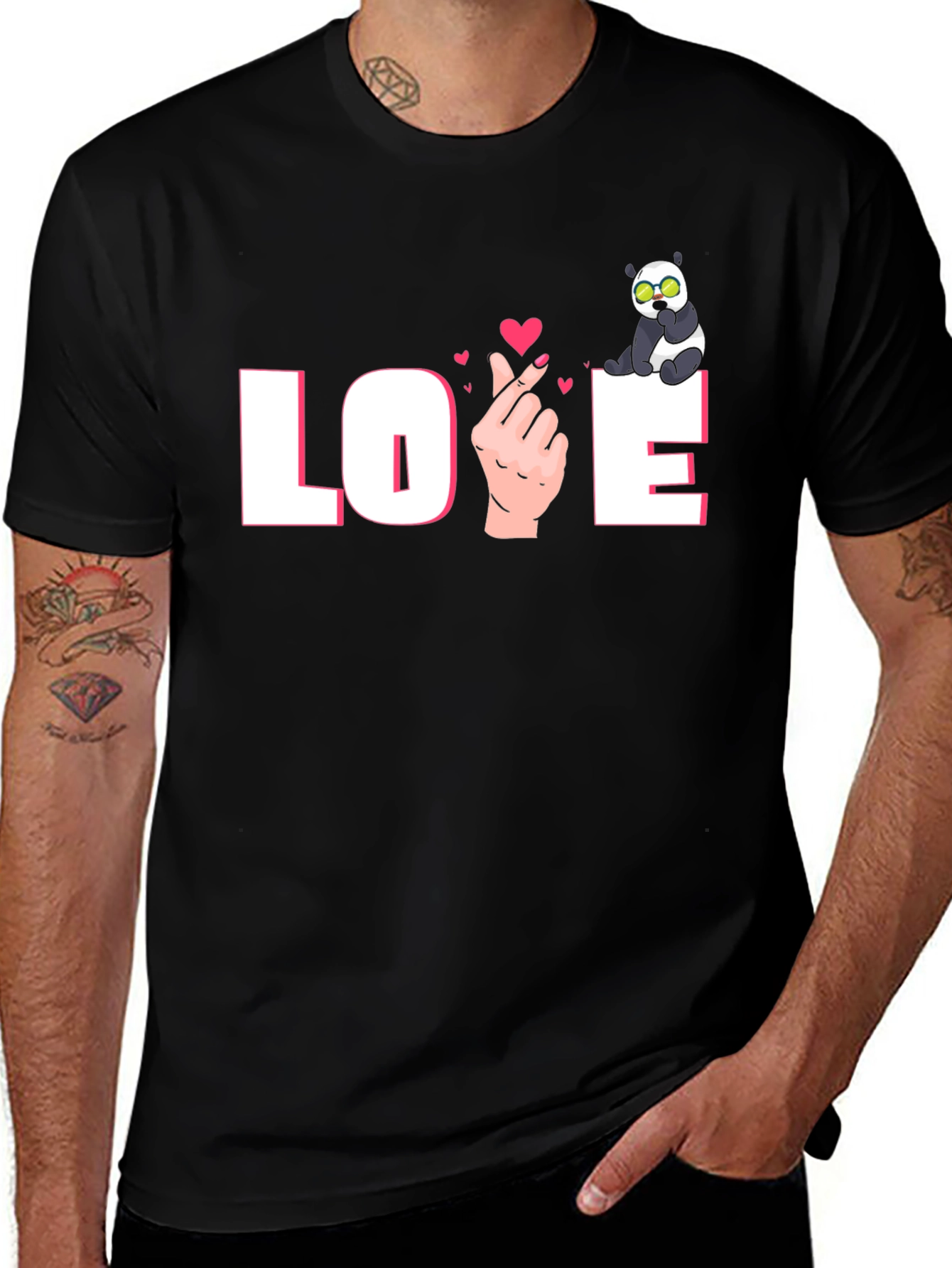 Love Panda Graphic Tee - Trendy & Unique Design
