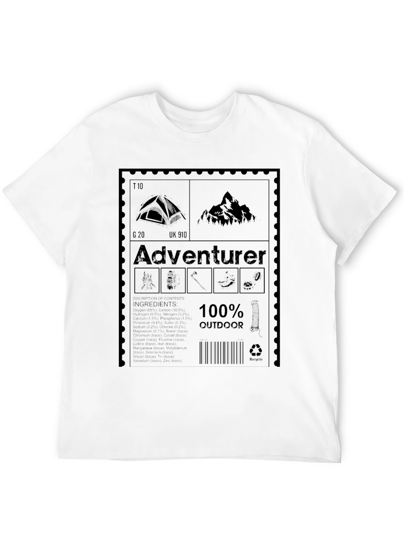 Adventurer 100% Outdoor Black T-Shirt