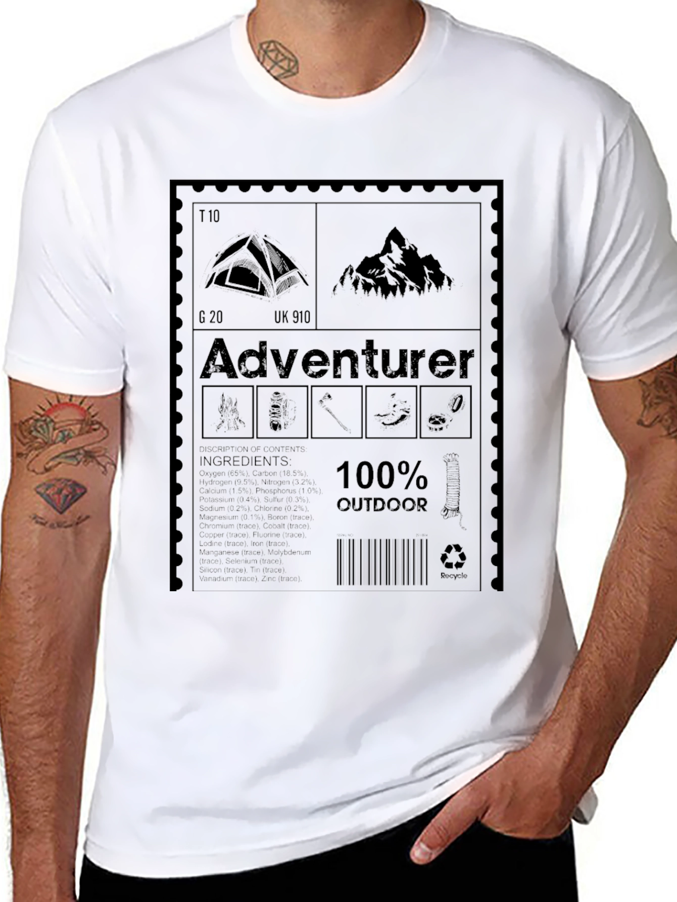 Adventurer 100% Outdoor Black T-Shirt