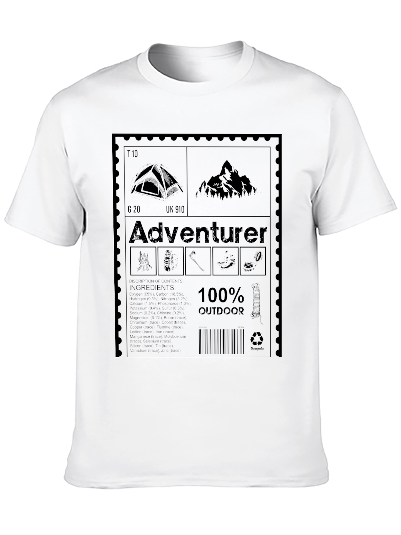 Adventurer 100% Outdoor Black T-Shirt